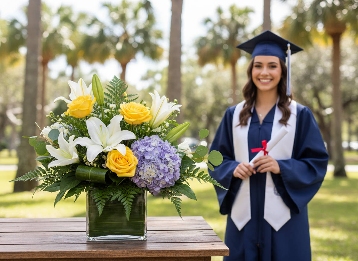 Garden Cube Arrangements: Perfect for Graduations & Memorials in Plantation